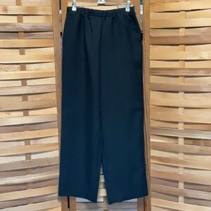 Donnkenny Black Straight Leg Pants Elastic Waist Women 18 Polyester